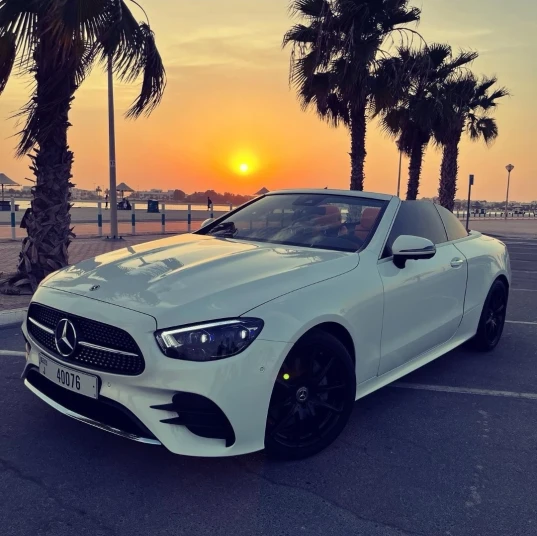 Mercedes Benz E200 Convertible 2022 WHITE RENTAL IN DUBAI - undefined